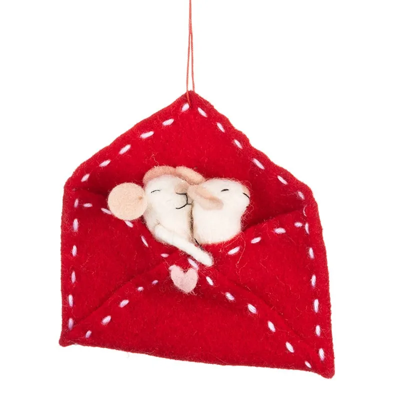 Two mice in an envelope - Sent with Love