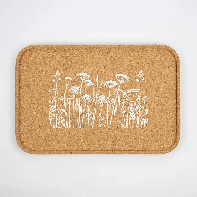 Eco Cork Tray - Flowers