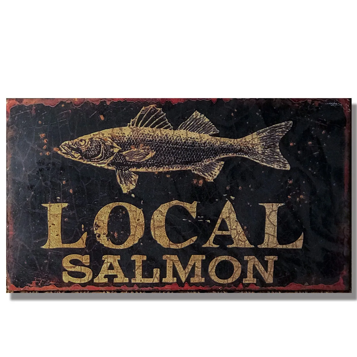 Rustic Metal Salmon Sign