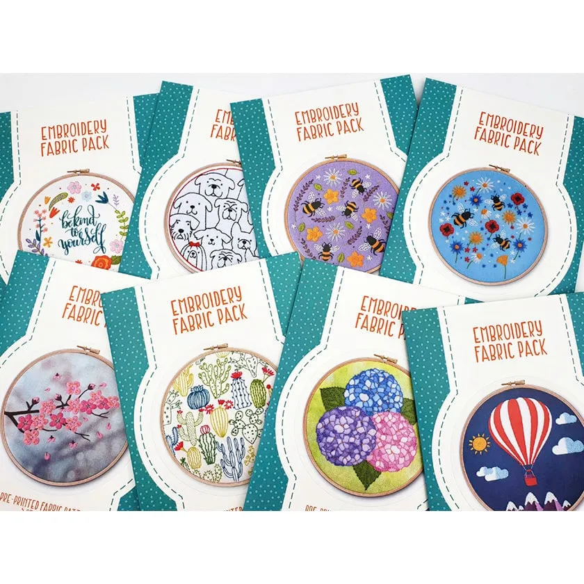 Boho Feathers Embroidery Pattern Fabric Pack - image 2