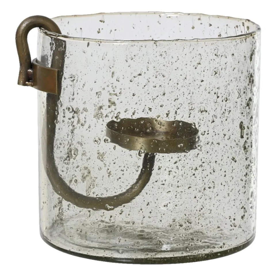 Glass Tealight Holder & Iron Holder