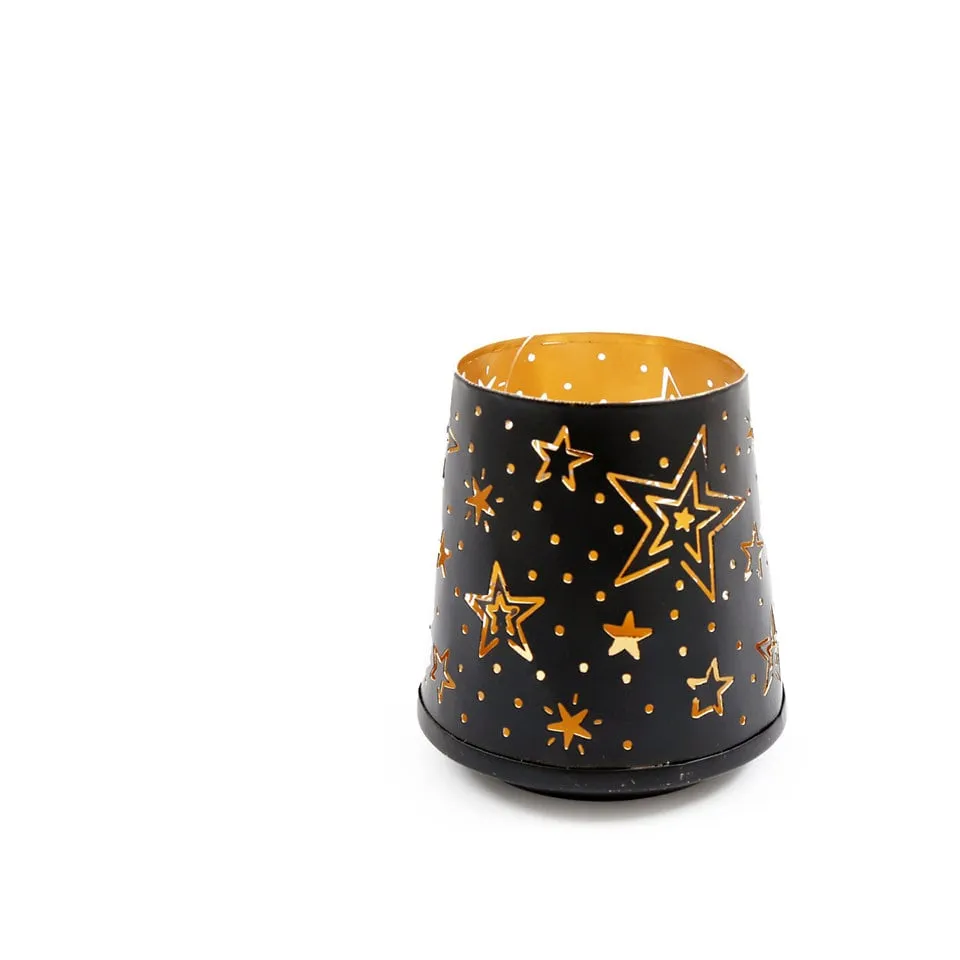 Black & Gold Tealight Lantern