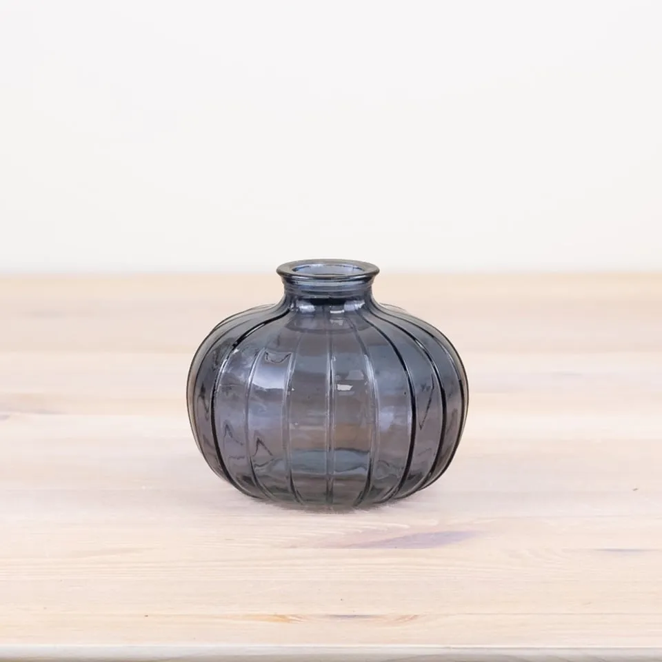 Blue Glass Bottle Vase
