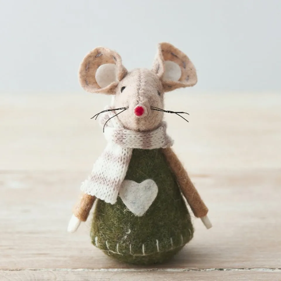 Green and Beige Fabric Mouse