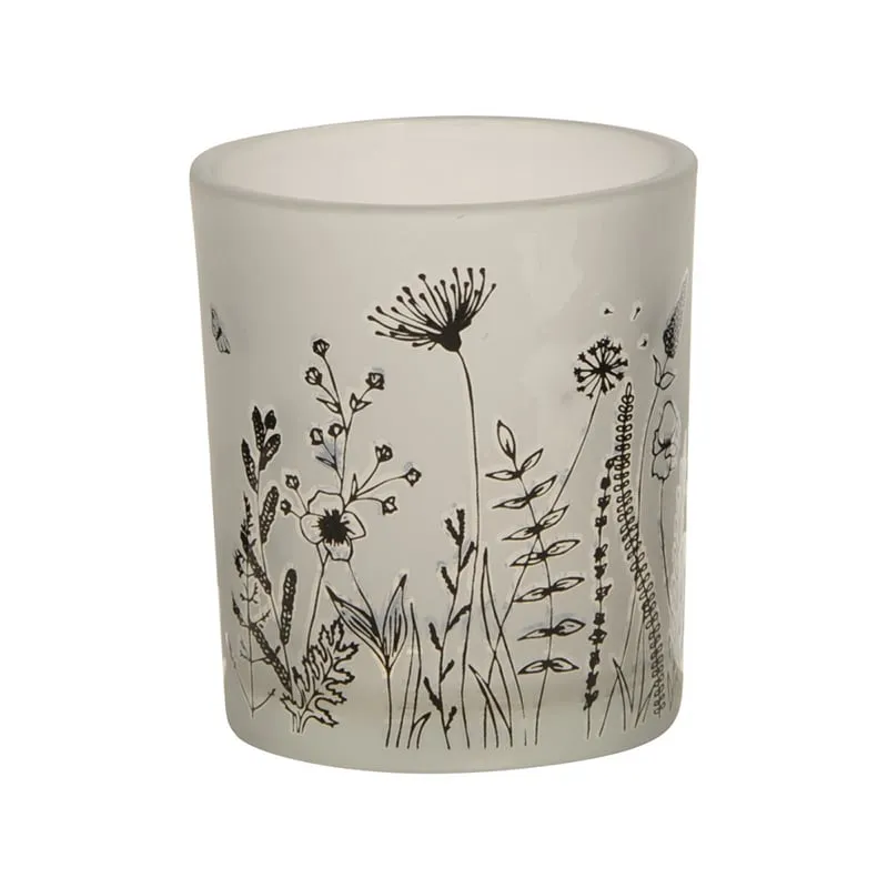 Black Wild Flower Candle Holder