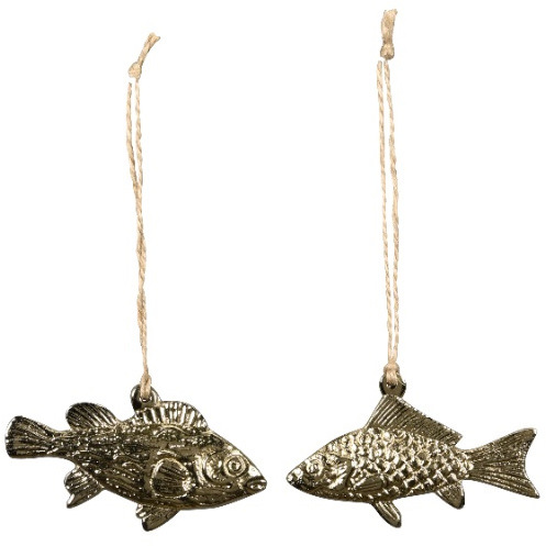 Gold hanging fish decoration