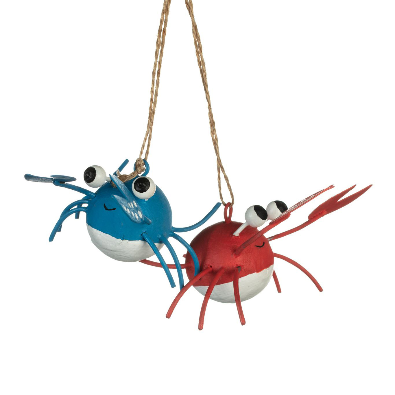 Crazy Crab — hand-painted hanging tin crab ornament, by Shoeless Joe