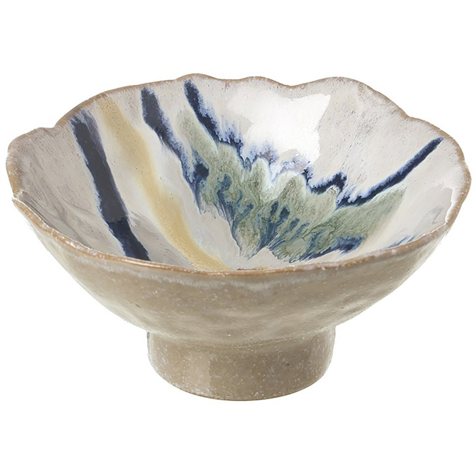 White and blue porcelain bowl, 16.9cm