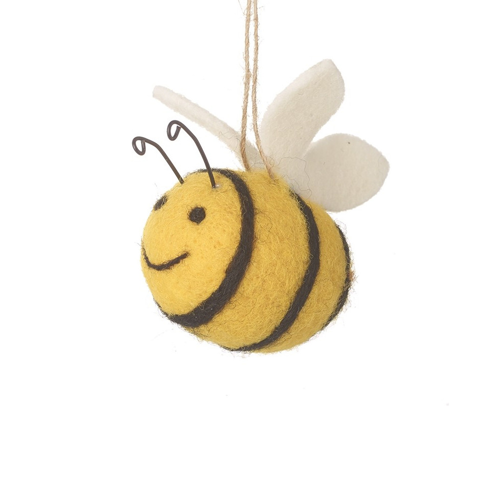 Wool bee hanging decoration, 5.2cm