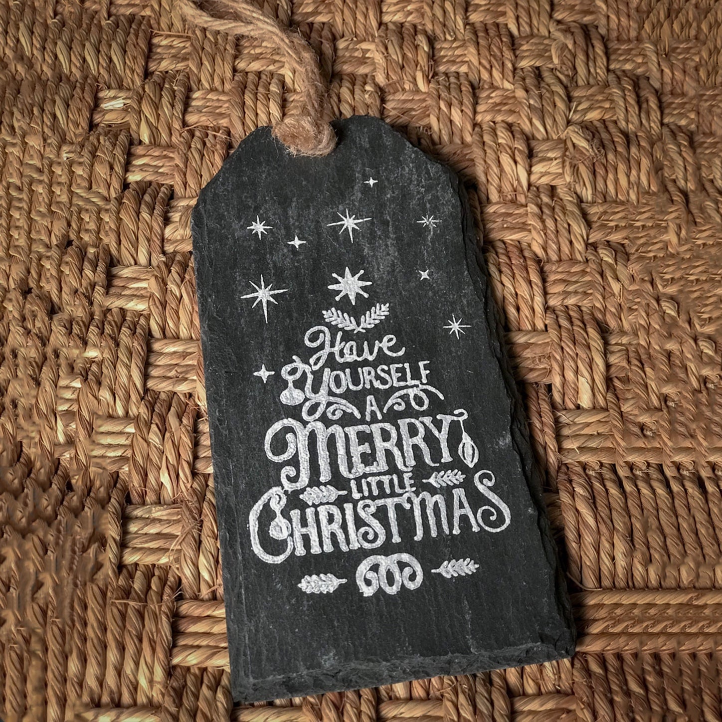 Hanging slate christmas tag - image 3