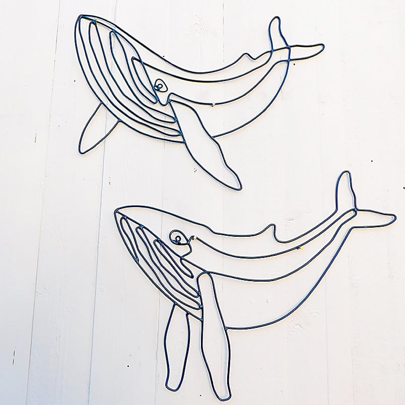 A pair of Blue Whales Wire Art