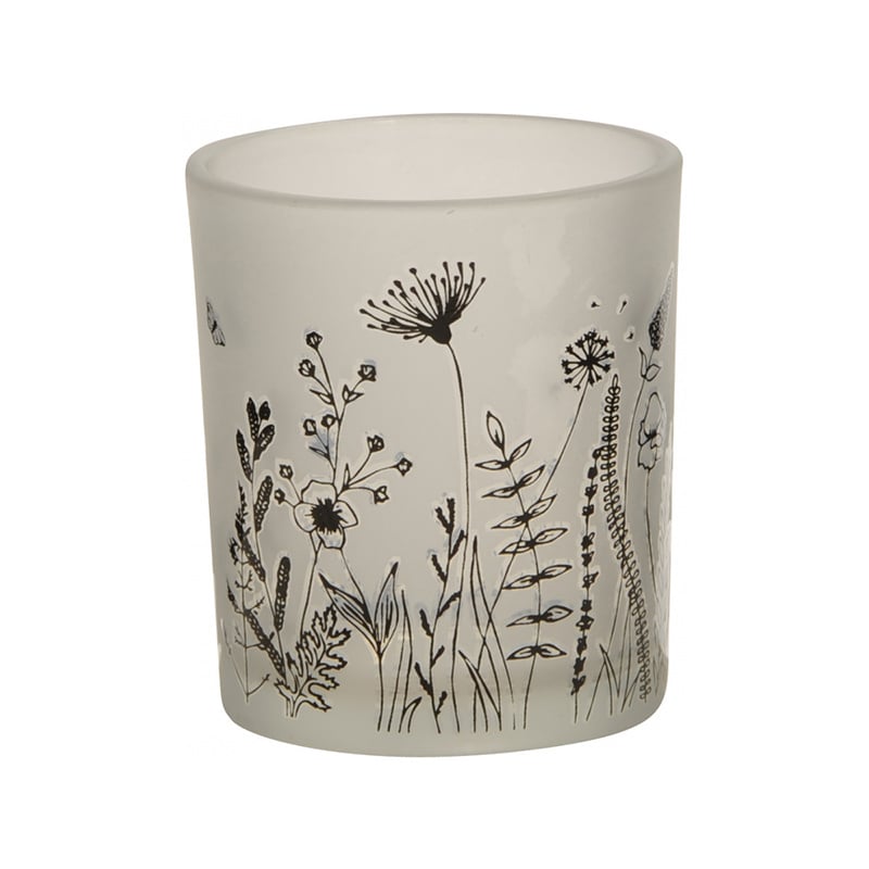 Black Wild Flower Candle Holder