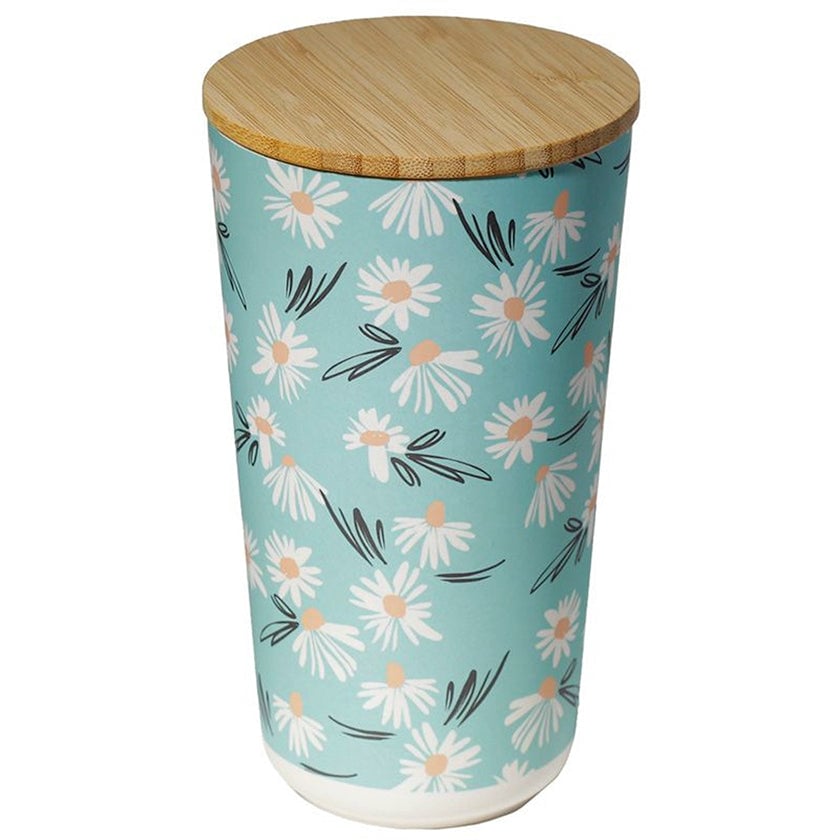 Blue Daisy Bamboo Storage Pots