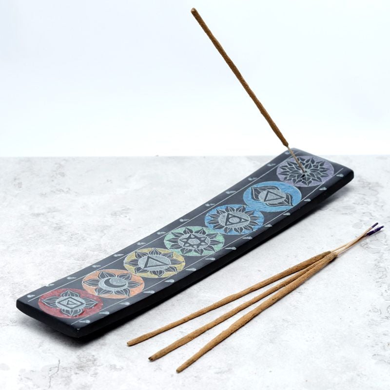 Carved Soapstone Chakra Ashcatcher Incense Burner