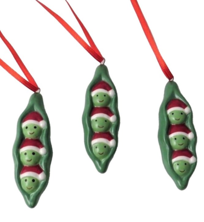 Ceramic Peas in a Pod Decoration