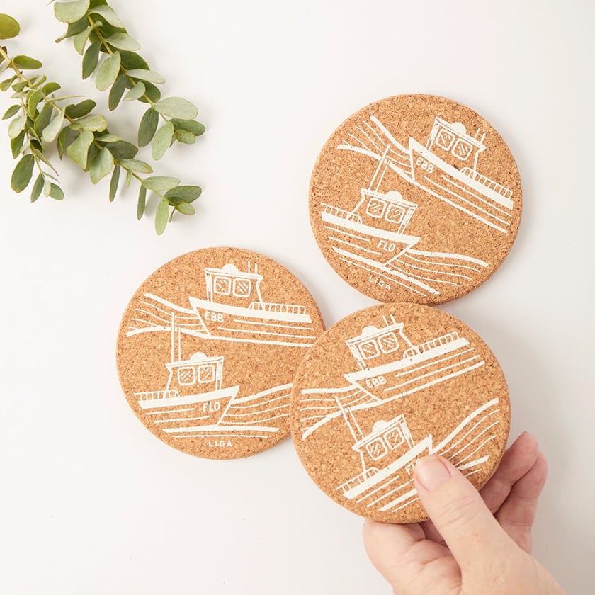 Eco Cork Coasters - Ebb & flow