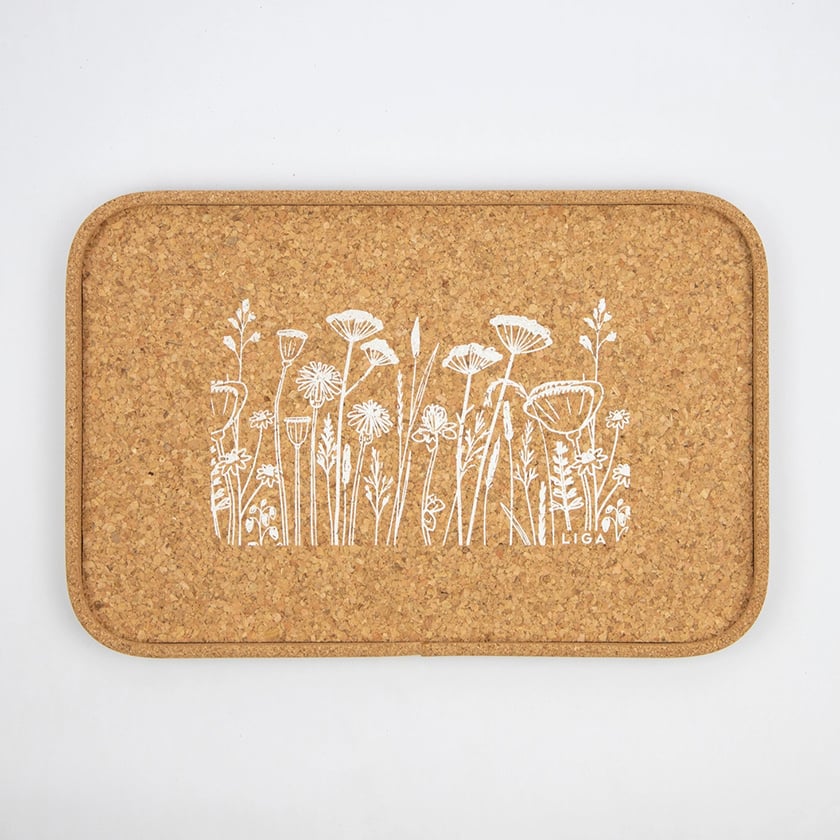 Eco Cork Tray - Flowers