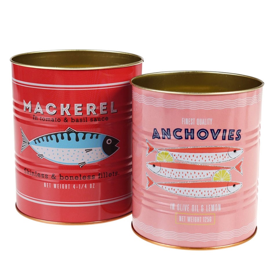 Fish Design Storage Tins - set of 2