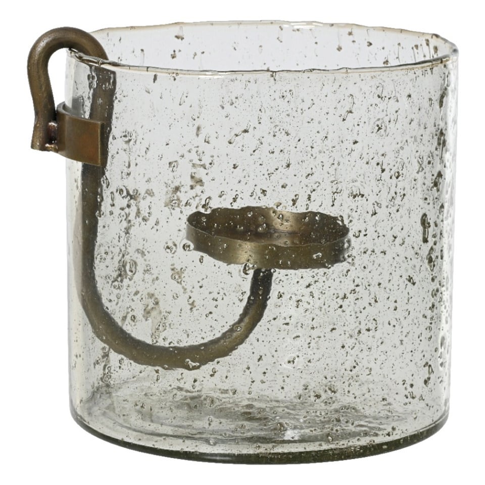 Glass Tealight Holder & Iron Holder