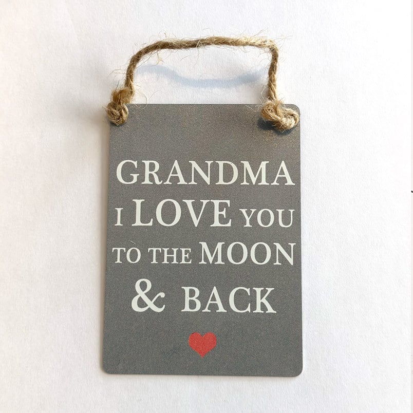 Grandma, I Love You to the Moon & Back - Mini Metal Sign