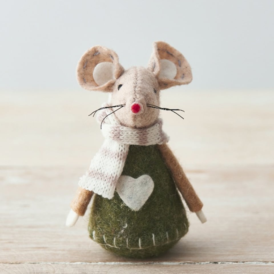 Green and Beige Fabric Mouse