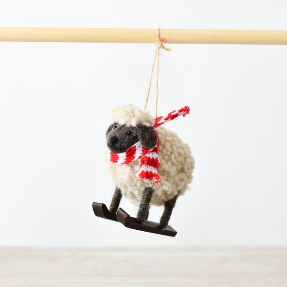 Hanging Wool Sheep Ornament