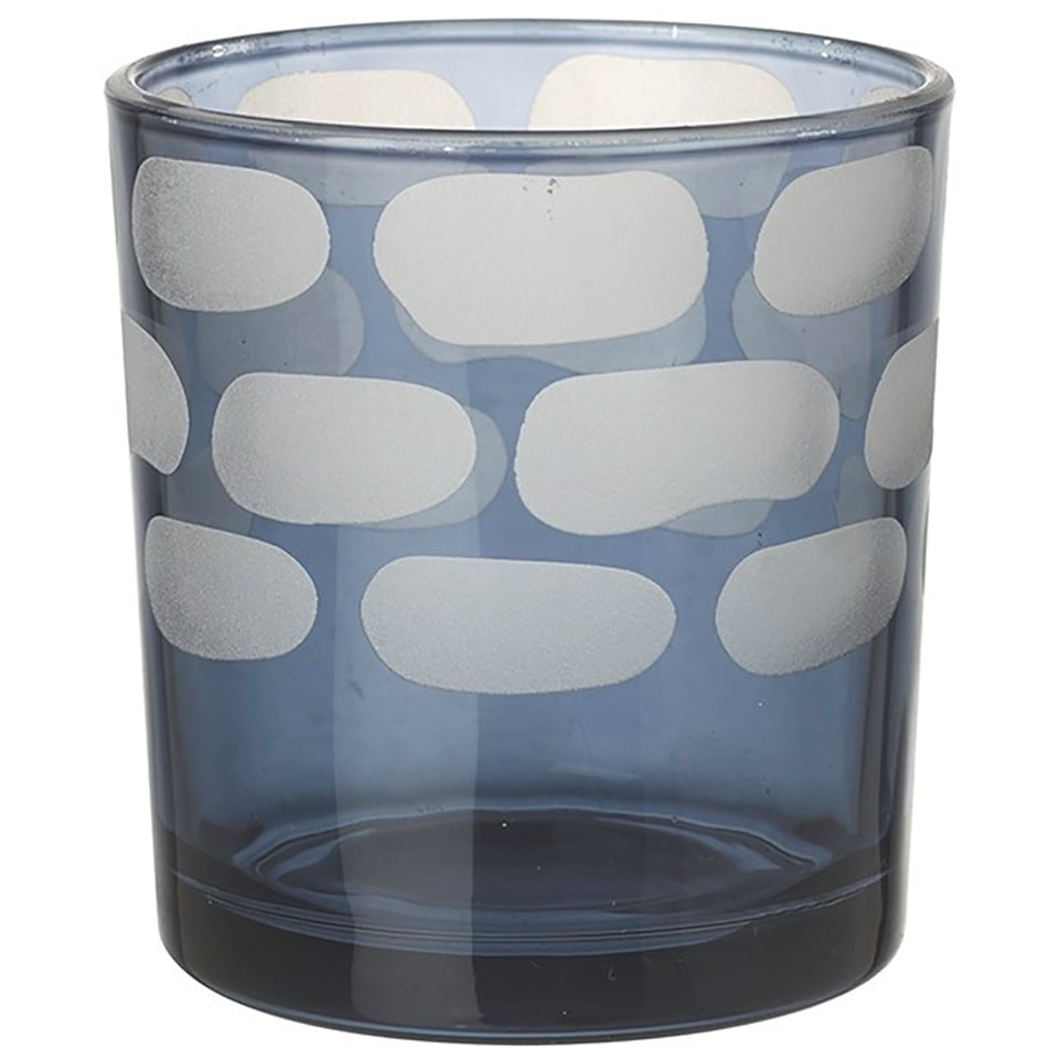 Large Blue and White T- Light Holder