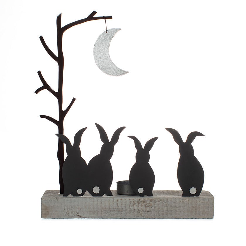 Moon Gazing Rabbits Votive