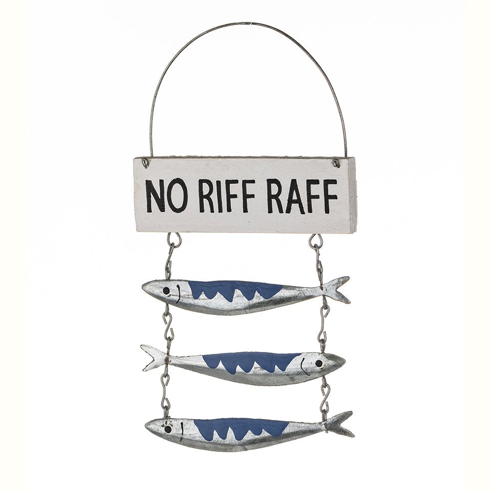 No Riff Raff Fish Tin Sign