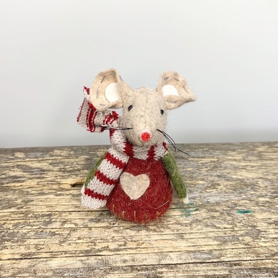 Red and Beige Fabric Mouse