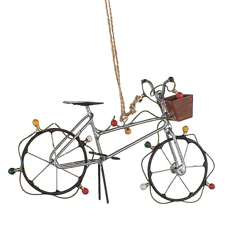 Silver Bike with Fairy Lights