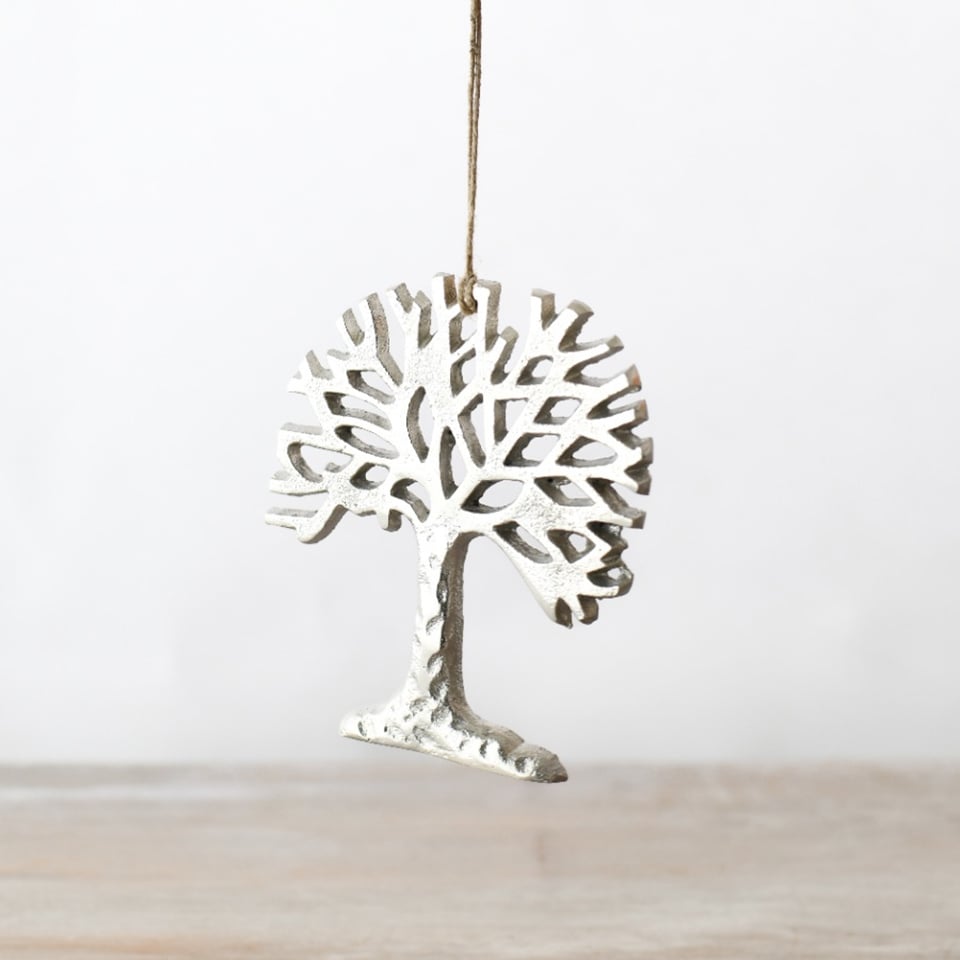Silver Hanging Tree Deco