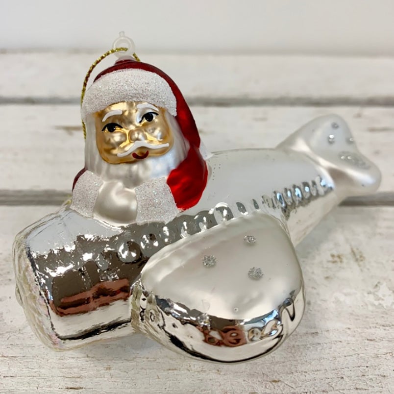 Silver Plane Glass Decoration