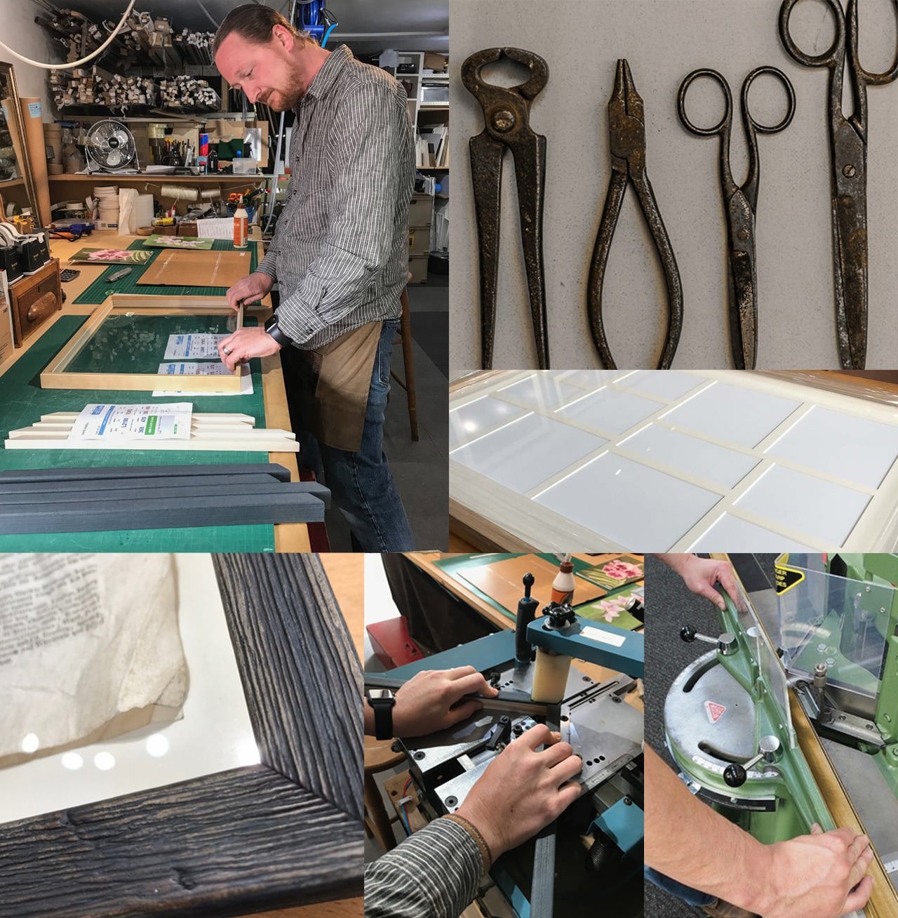 At the framing bench